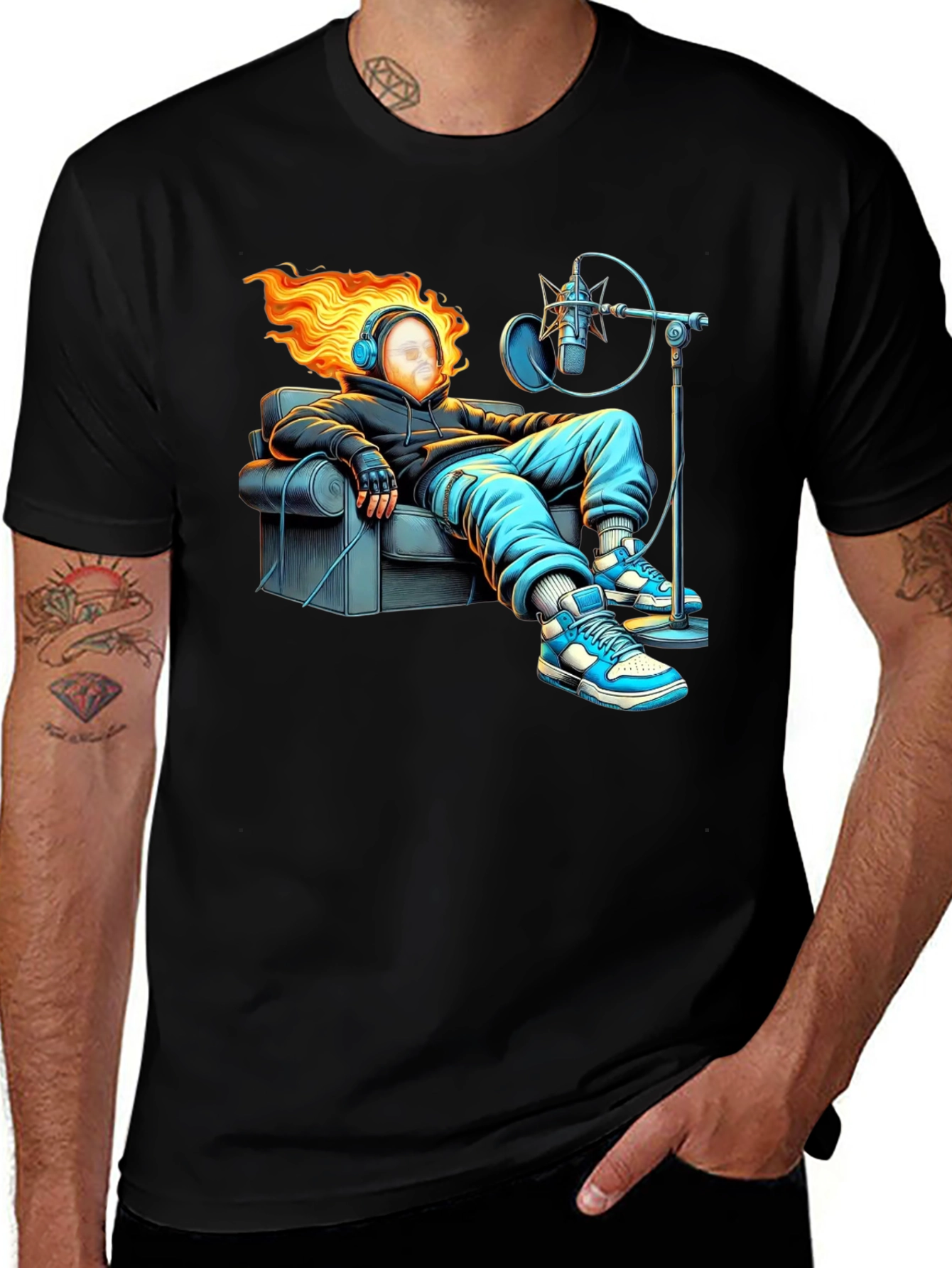 Variant 18 of Urban Artist Tee: Fire Hair Recording Session