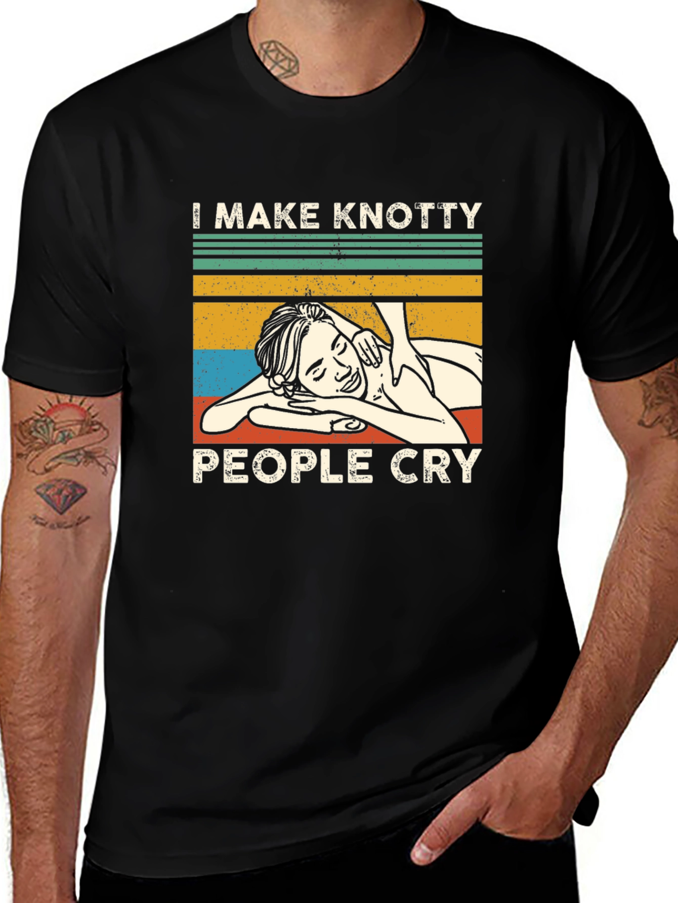 Variant 11 of Knotty People Cry Massage T-Shirt