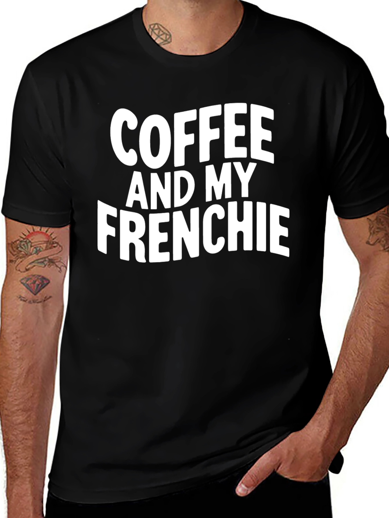 Variant 22 of Coffee and My Frenchie Black T-Shirt