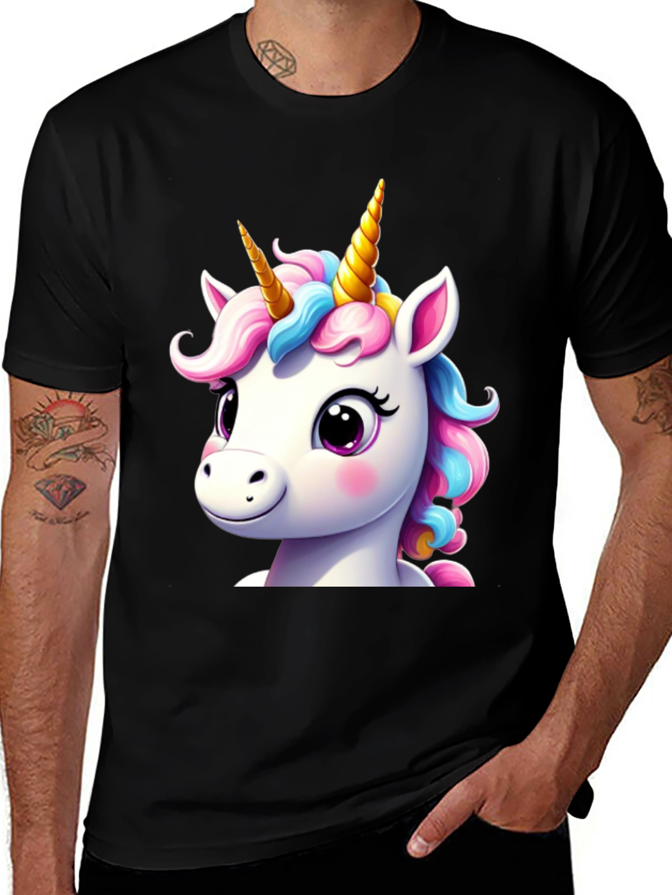 Variant 18 of Unicorn Graphic Black T-Shirt
