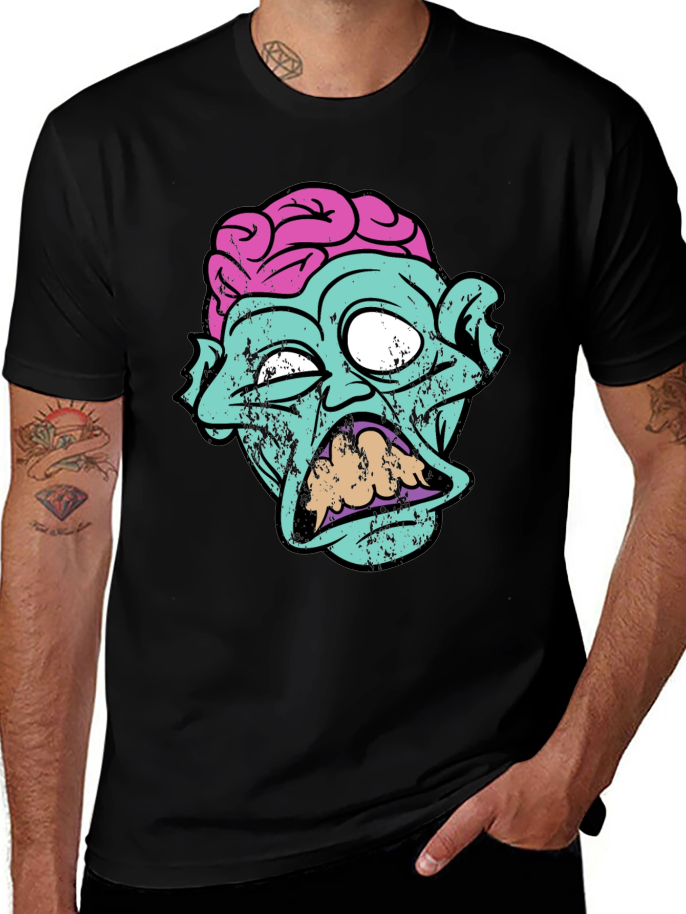 Variant 18 of Zombie Brain Graphic Tee - Creepy Cool T-Shirt