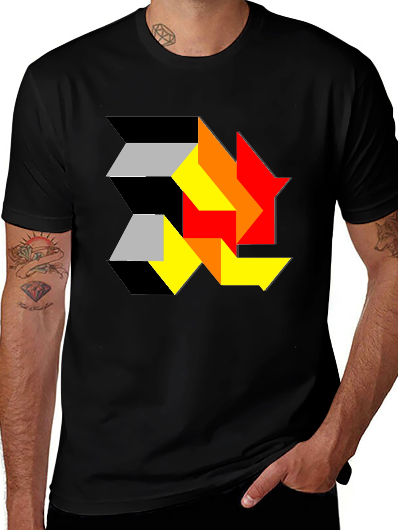 Variant 21 of Abstract Geometric T-Shirt - Modern Art Design