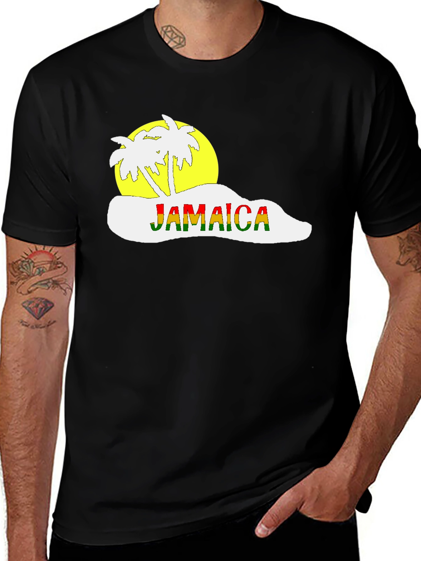 Jamaica Graphic T-Shirt - Island Vibes Black Tee