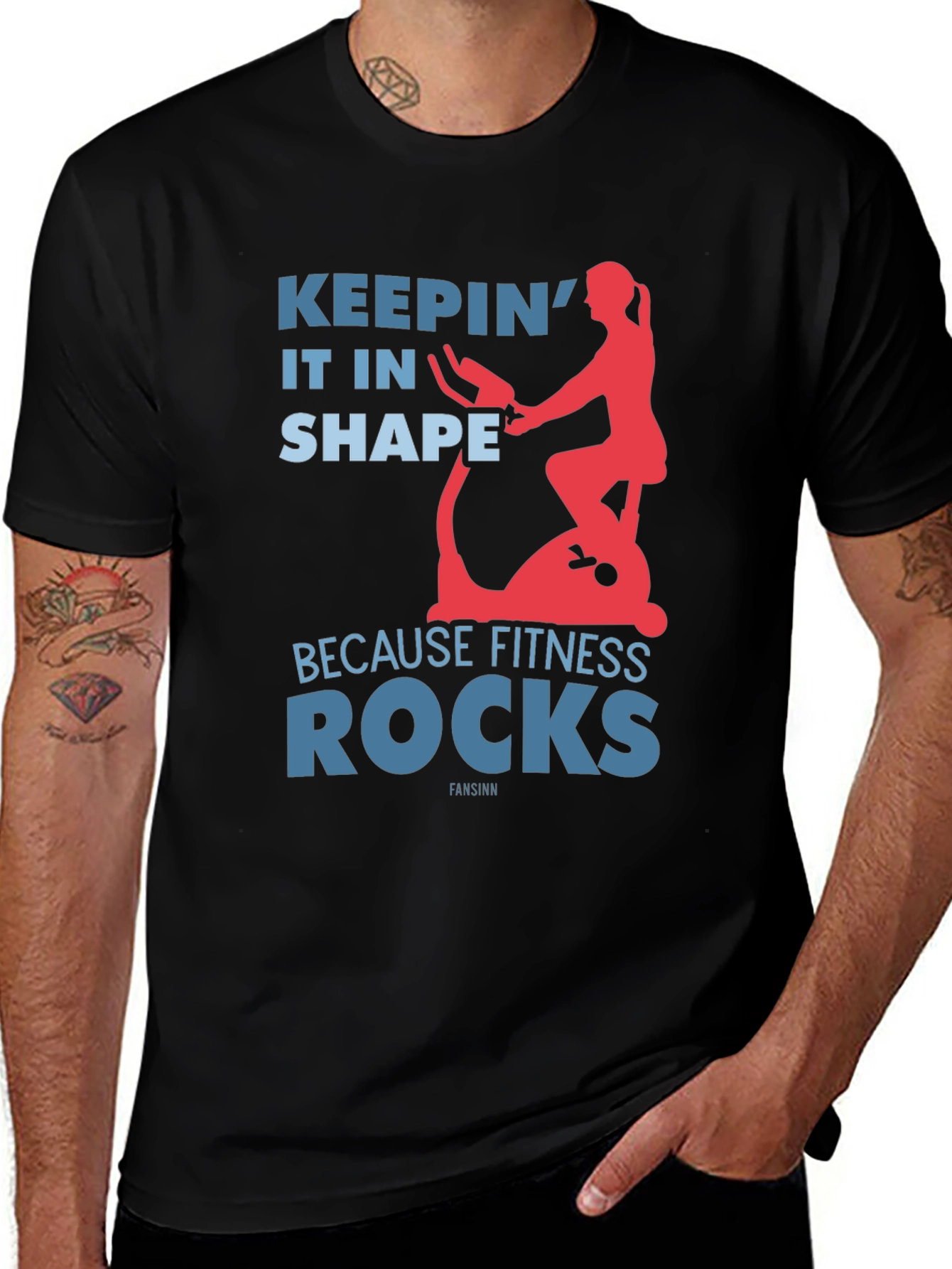 Variant 13 of Fitness Rocks Graphic T-Shirt - Keepin' it in Shape