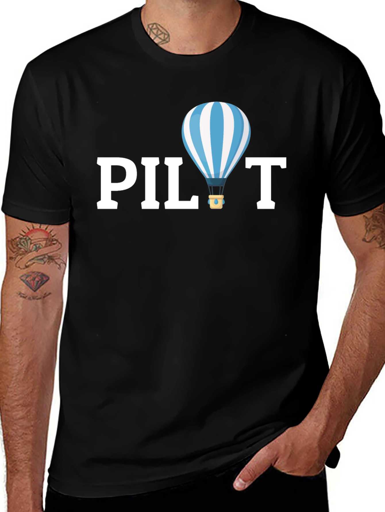 Variant 23 of Pilot Hot Air Balloon Graphic Tee