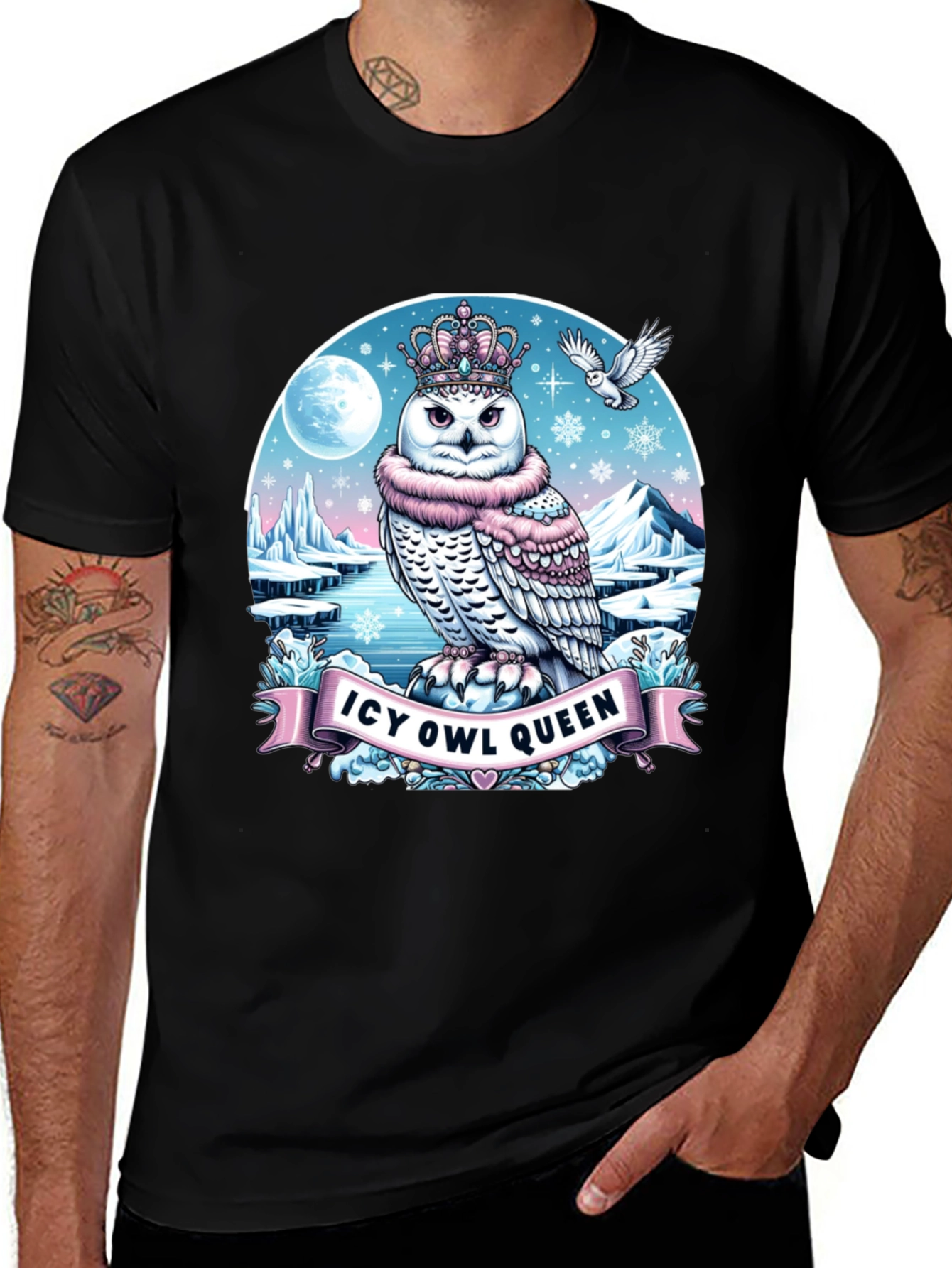 Icy Owl Queen Graphic T-Shirt