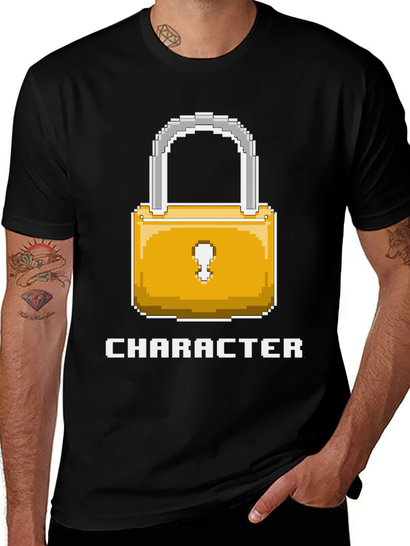 Variant 23 of Pixel Lock T-Shirt - Gamer Character Tee