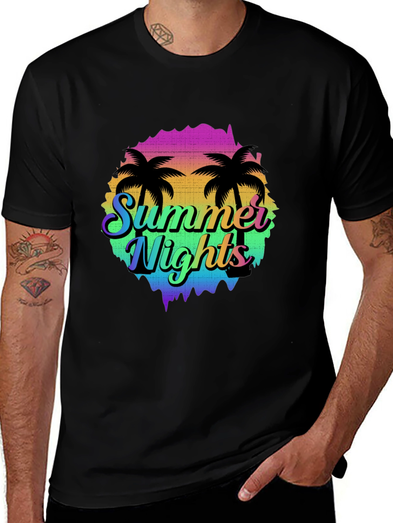 Variant 11 of Summer Nights Palm Tree Graphic T-Shirt