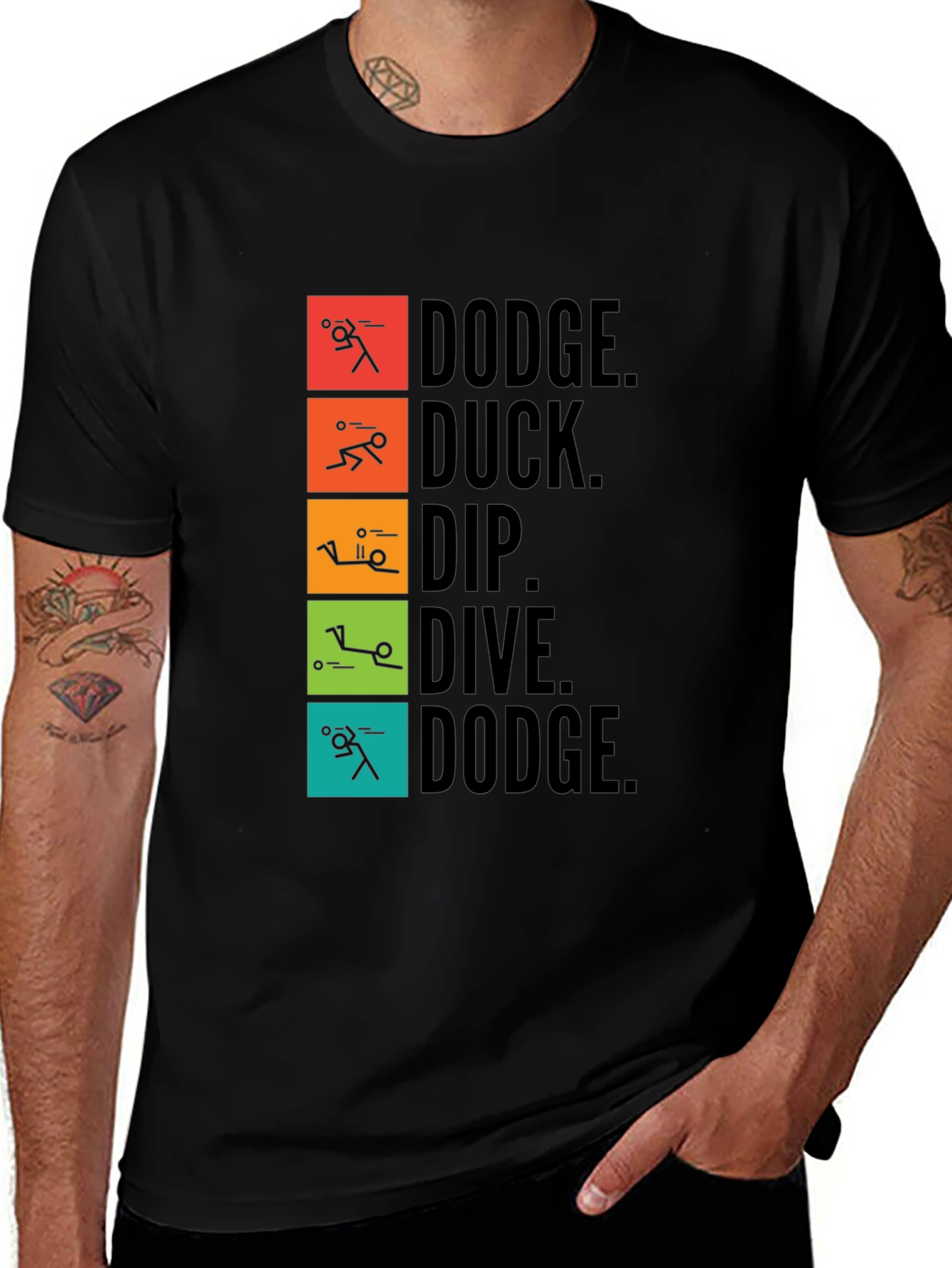 Variant 16 of Dodgeball Stick Figure Graphic Tee