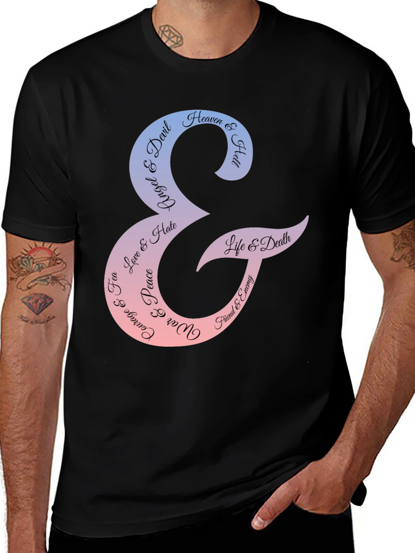 Variant 20 of Duality Graphic Tee: Heaven & Hell, Love & Hate