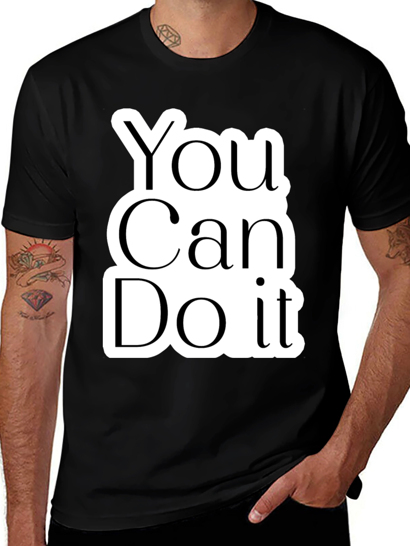 Variant 29 of Motivational You Can Do It Black T-Shirt