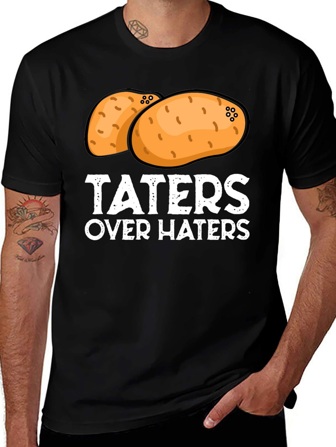 Taters Over Haters T-Shirt - Funny Potato Graphic Tee