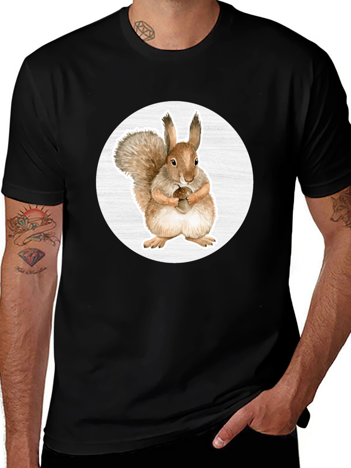 Variant 19 of Squirrel Graphic Tee - Cute Animal Design