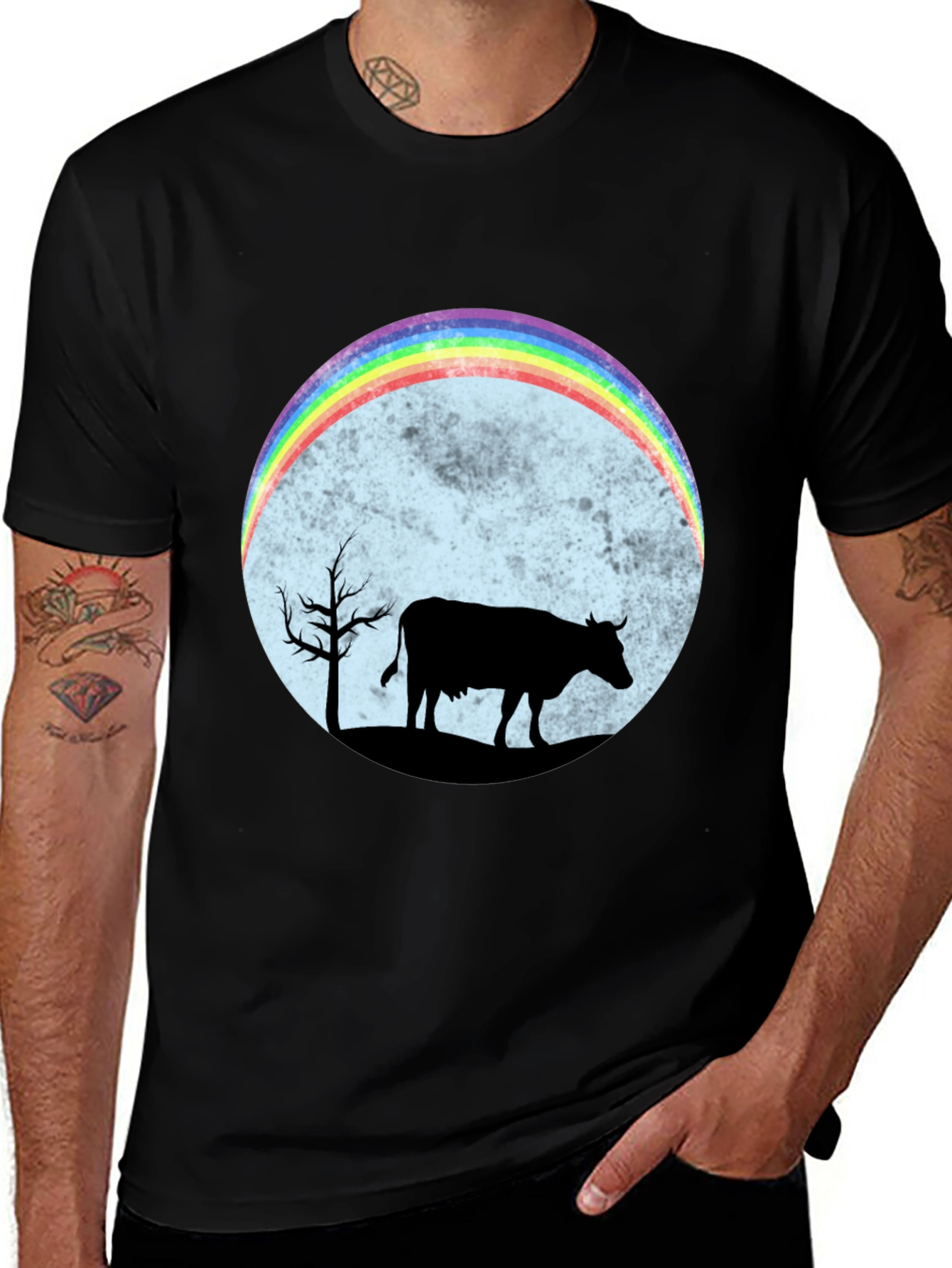 Variant 6 of Cow Rainbow T-Shirt - Unique Graphic Tee