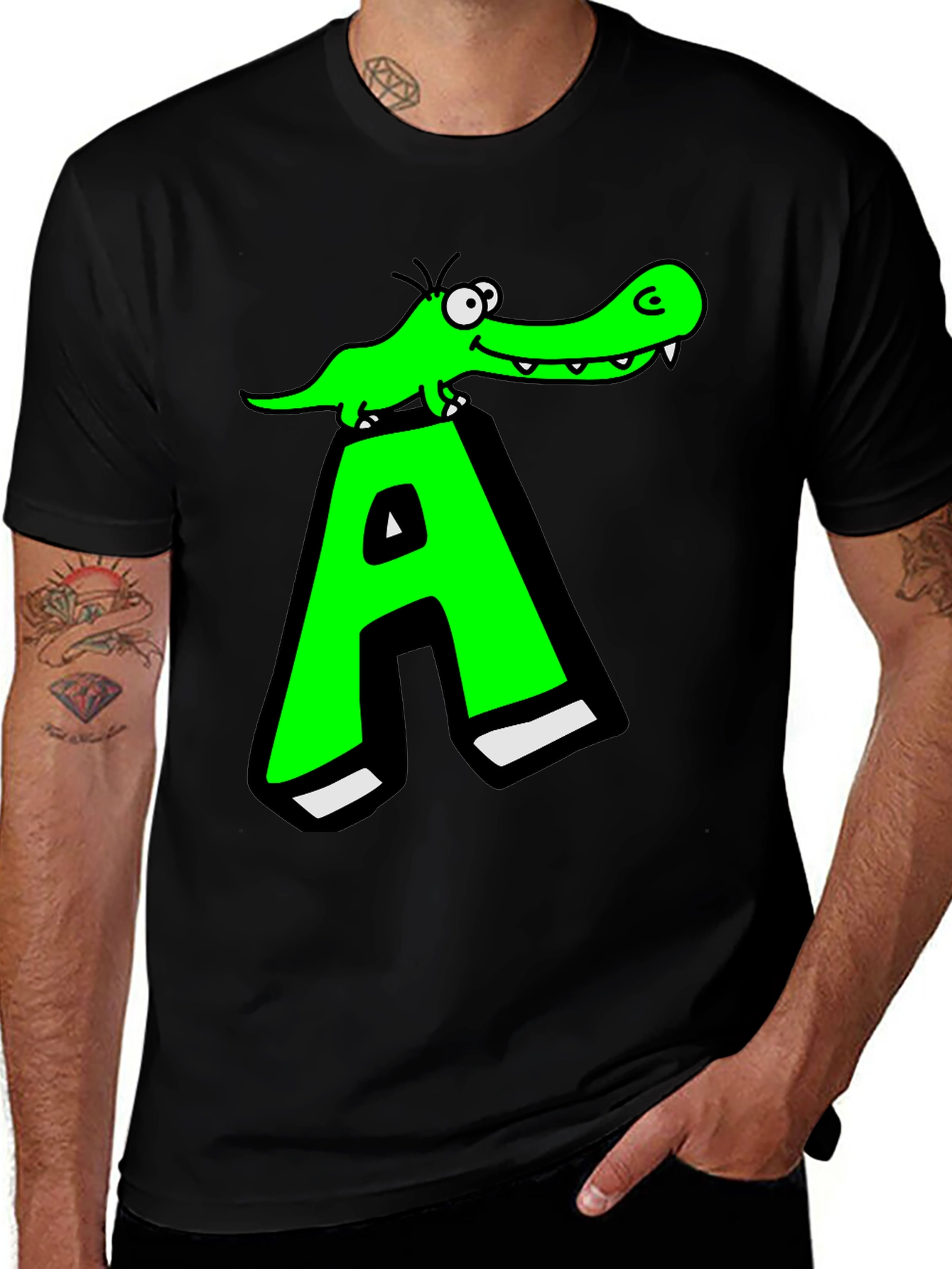 Variant 20 of Funny Alligator 'A' Graphic T-Shirt
