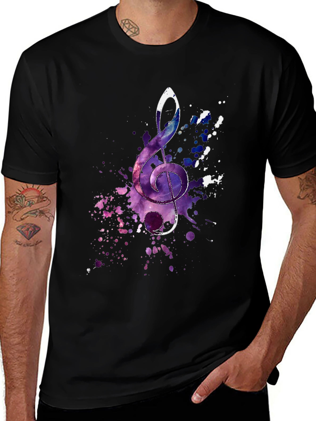 Variant 27 of Treble Clef Galaxy T-Shirt - Music Lover Tee