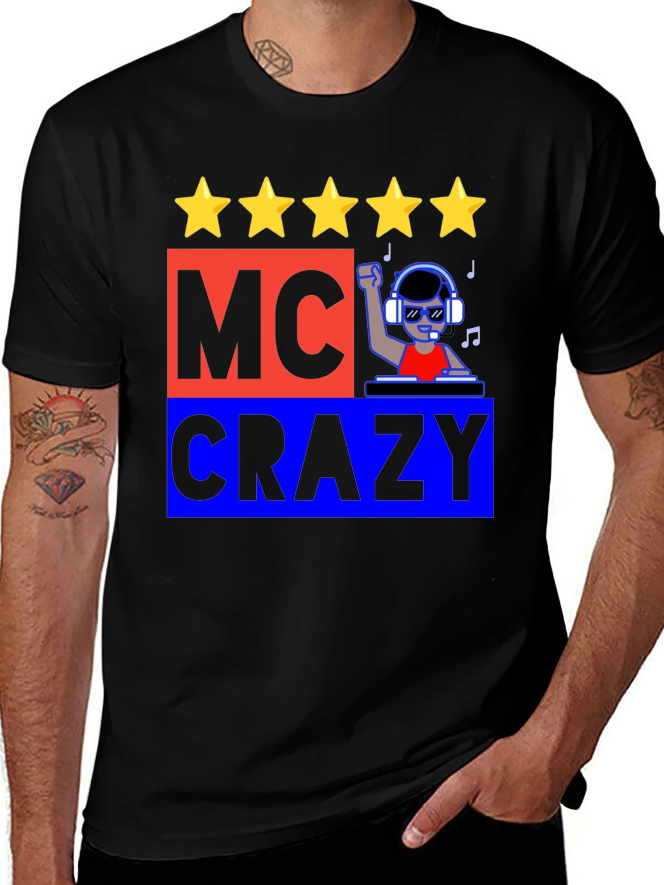 Variant 27 of MC Crazy Graphic T-Shirt - Music DJ Design