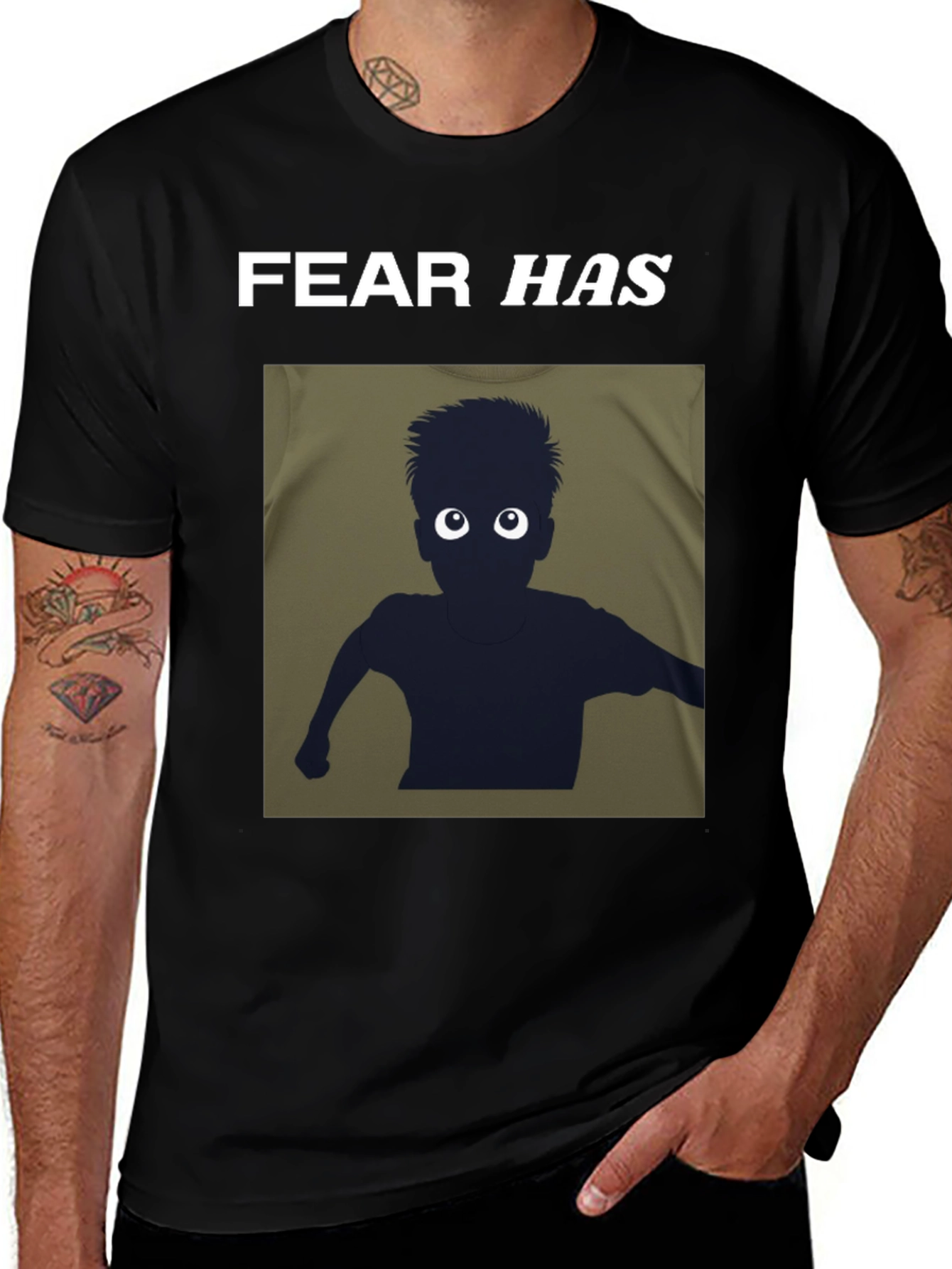 Variant 3 of Fear Has Eyes Graphic T-Shirt - Black