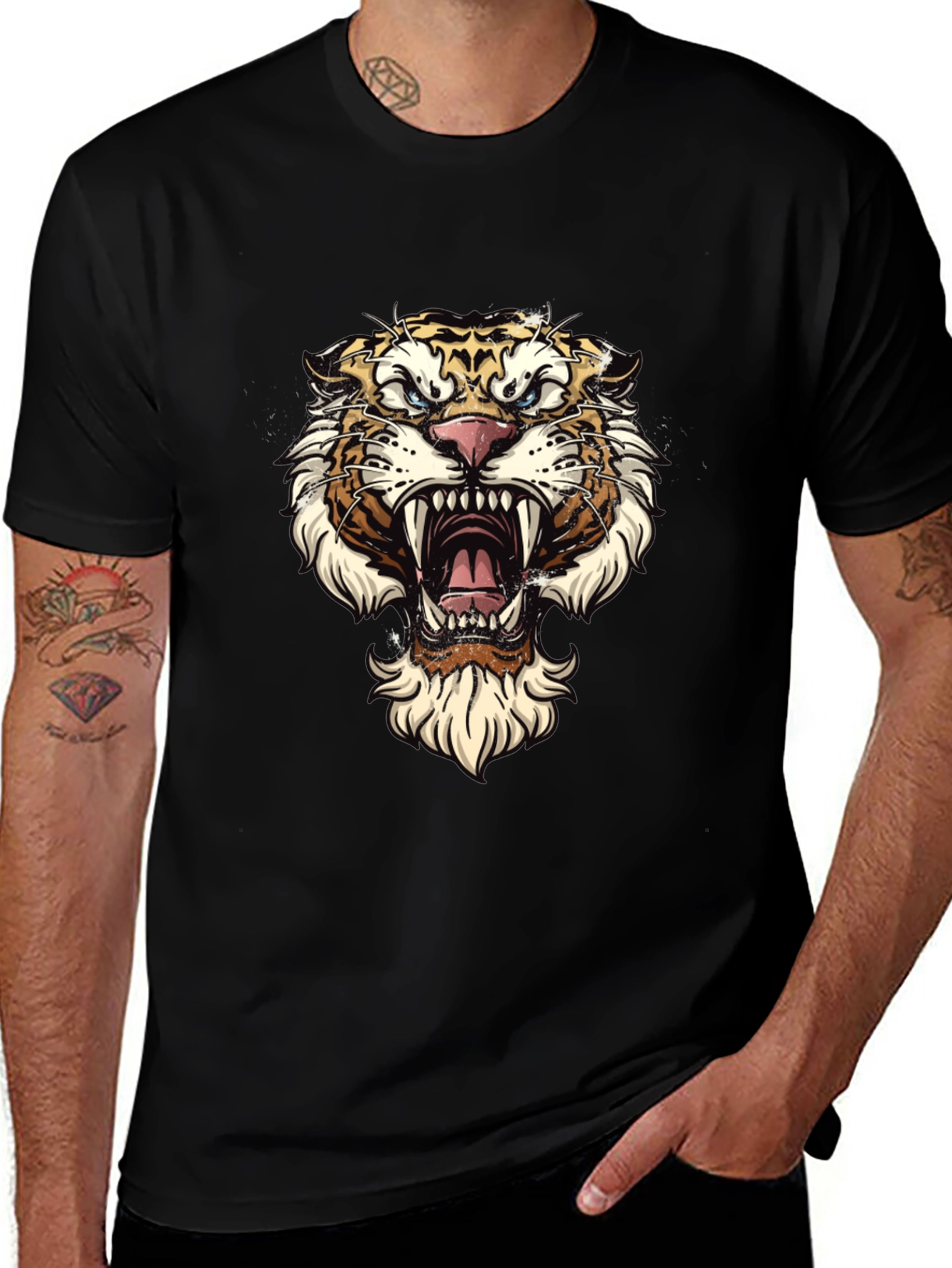 Black Tiger Graphic Tee - Fierce Style main image