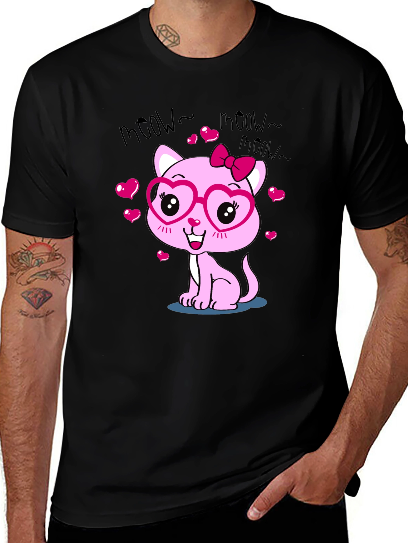 Cute Pink Kitty Valentine's Day T-Shirt