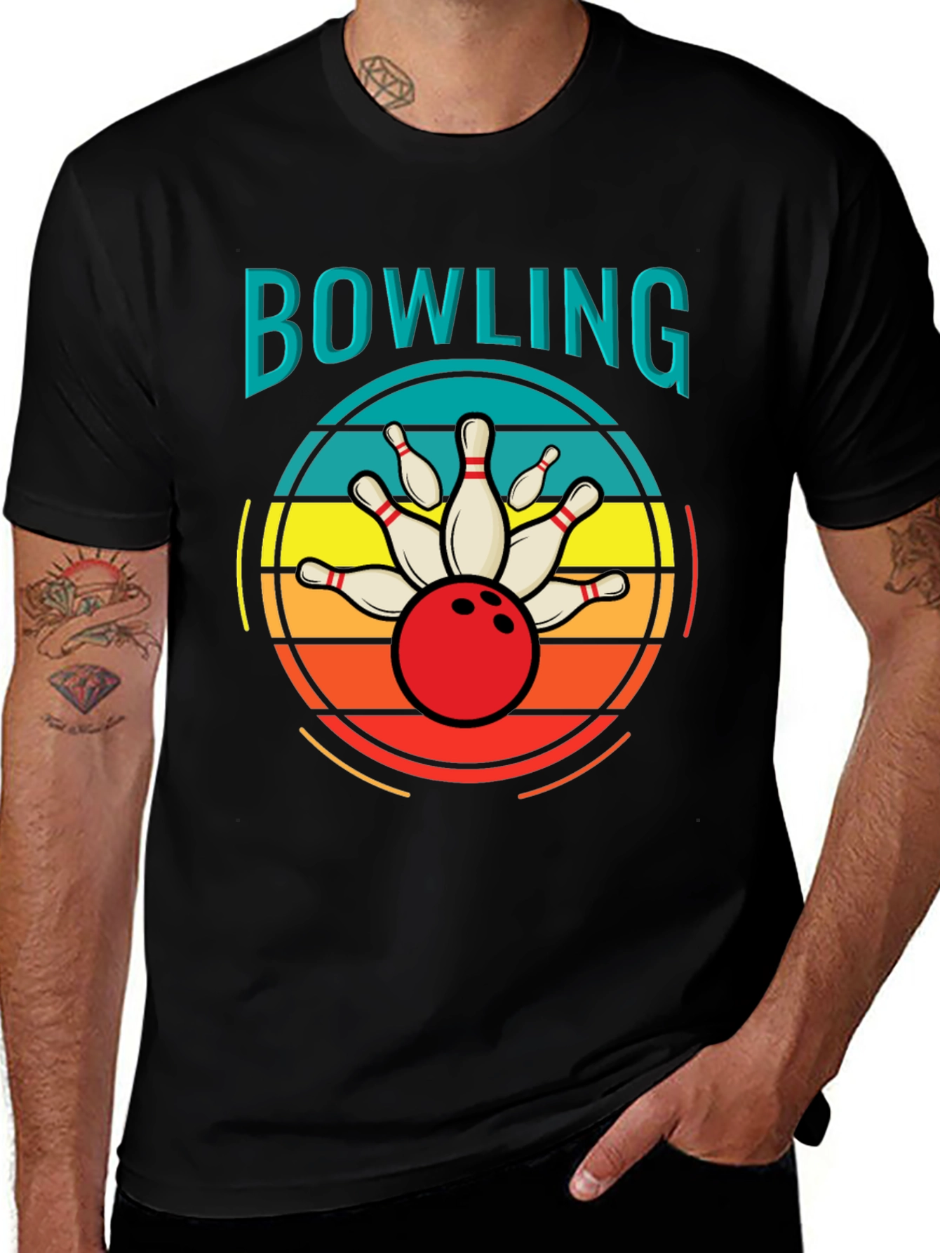 Variant 4 of Bowling Strike Graphic Tee - Perfect for Bowling Lovers!