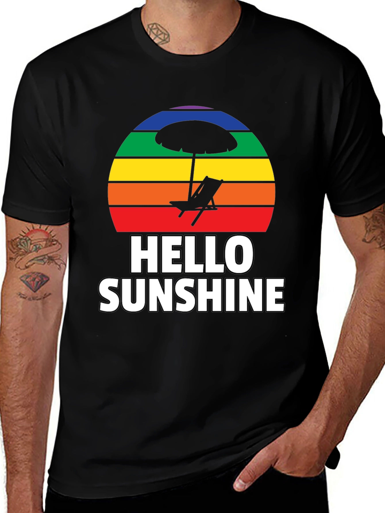 Hello Sunshine Rainbow Graphic Tee