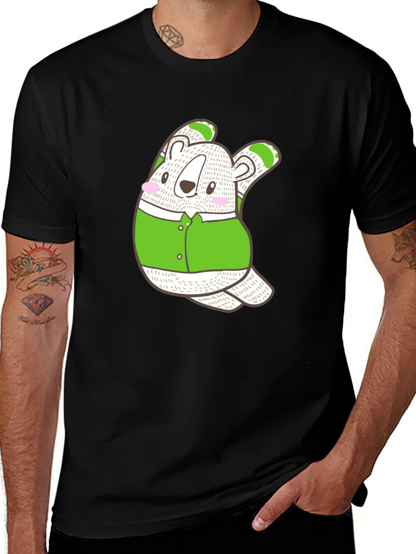 Variant 26 of Cute Koala Bear Graphic Tee - Casual Black T-Shirt