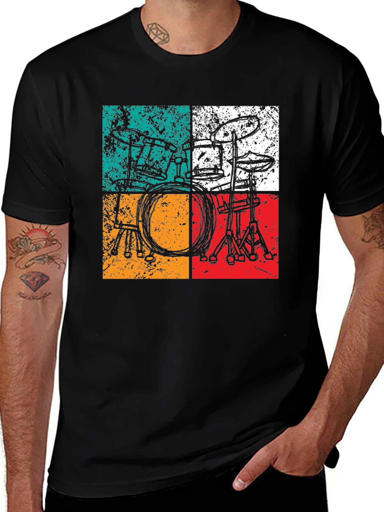 Variant 24 of Retro Drum Set Graphic Tee