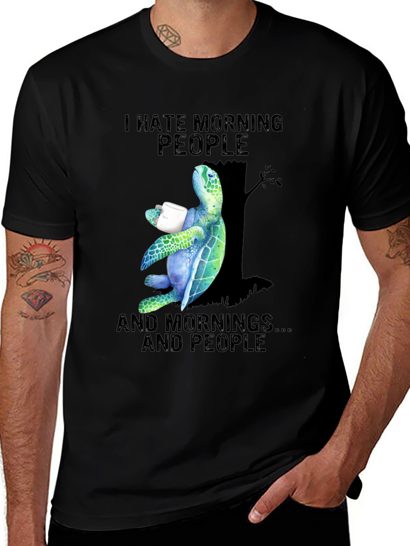 Variant 2 of I Hate Morning People Turtle T-Shirt