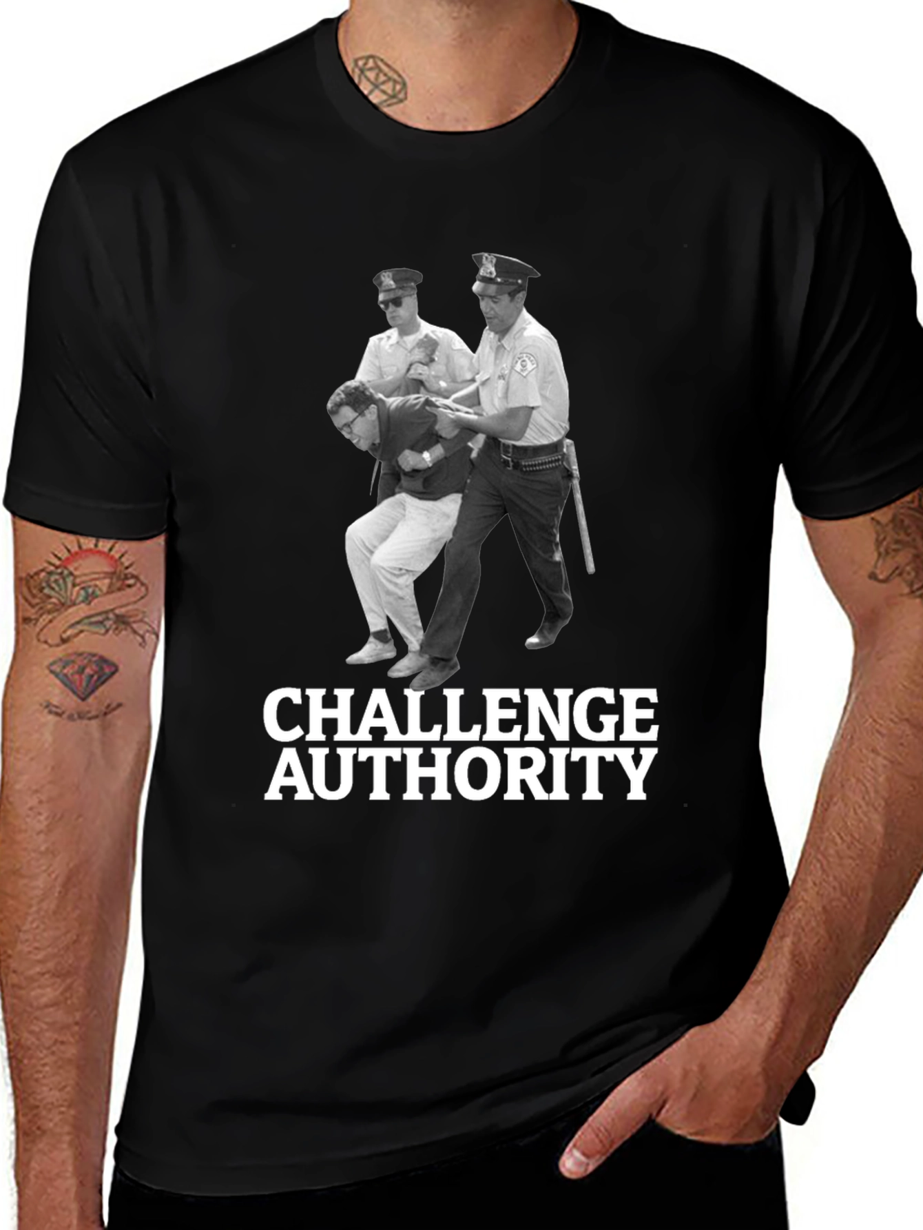 Variant 28 of Challenge Authority Graphic Tee - Bold Rebellion Style