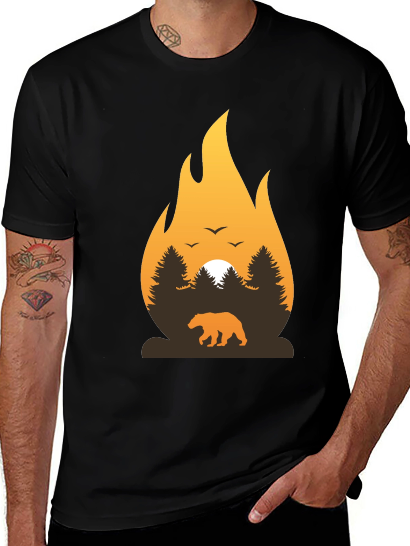 Variant 22 of Campfire Bear Graphic T-Shirt