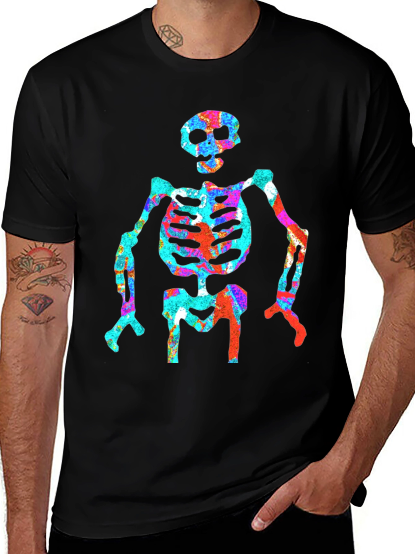 Variant 29 of Colorful Skeleton Graphic T-Shirt