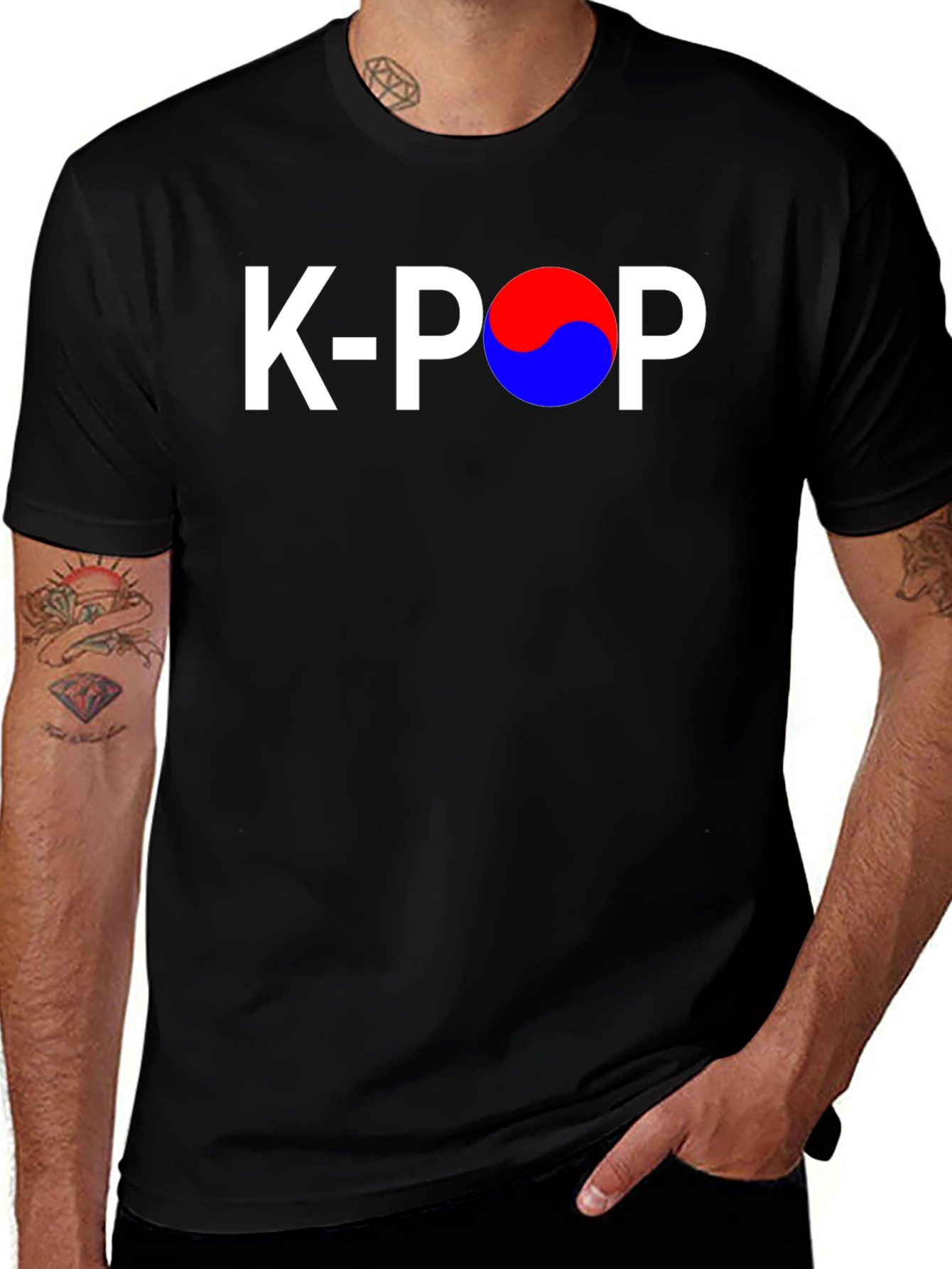 K-Pop Yin Yang Graphic Tee - Stylish Korean Music Shirt
