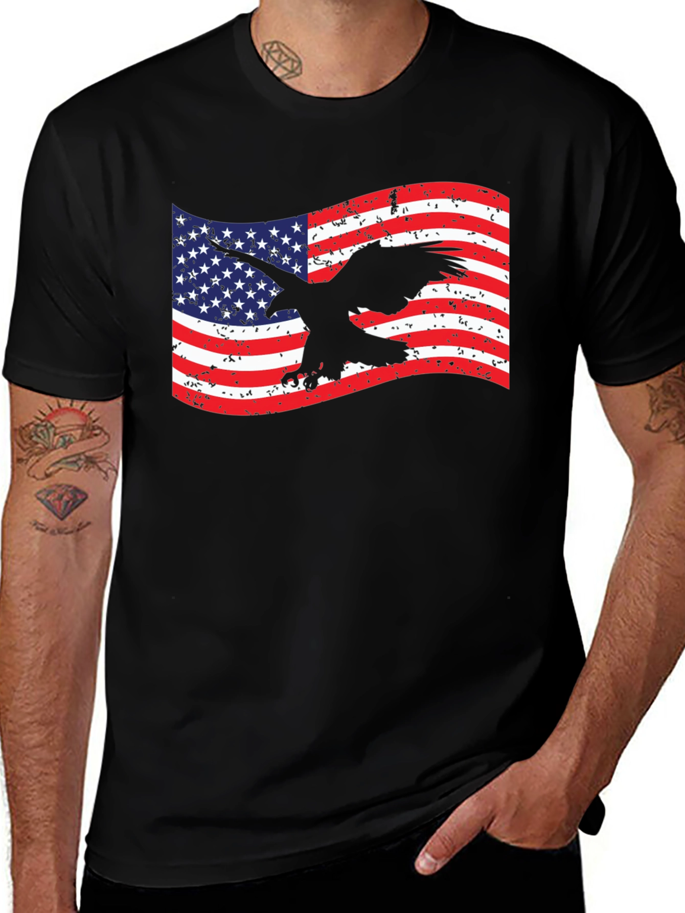 Variant 7 of American Flag Eagle Graphic T-Shirt