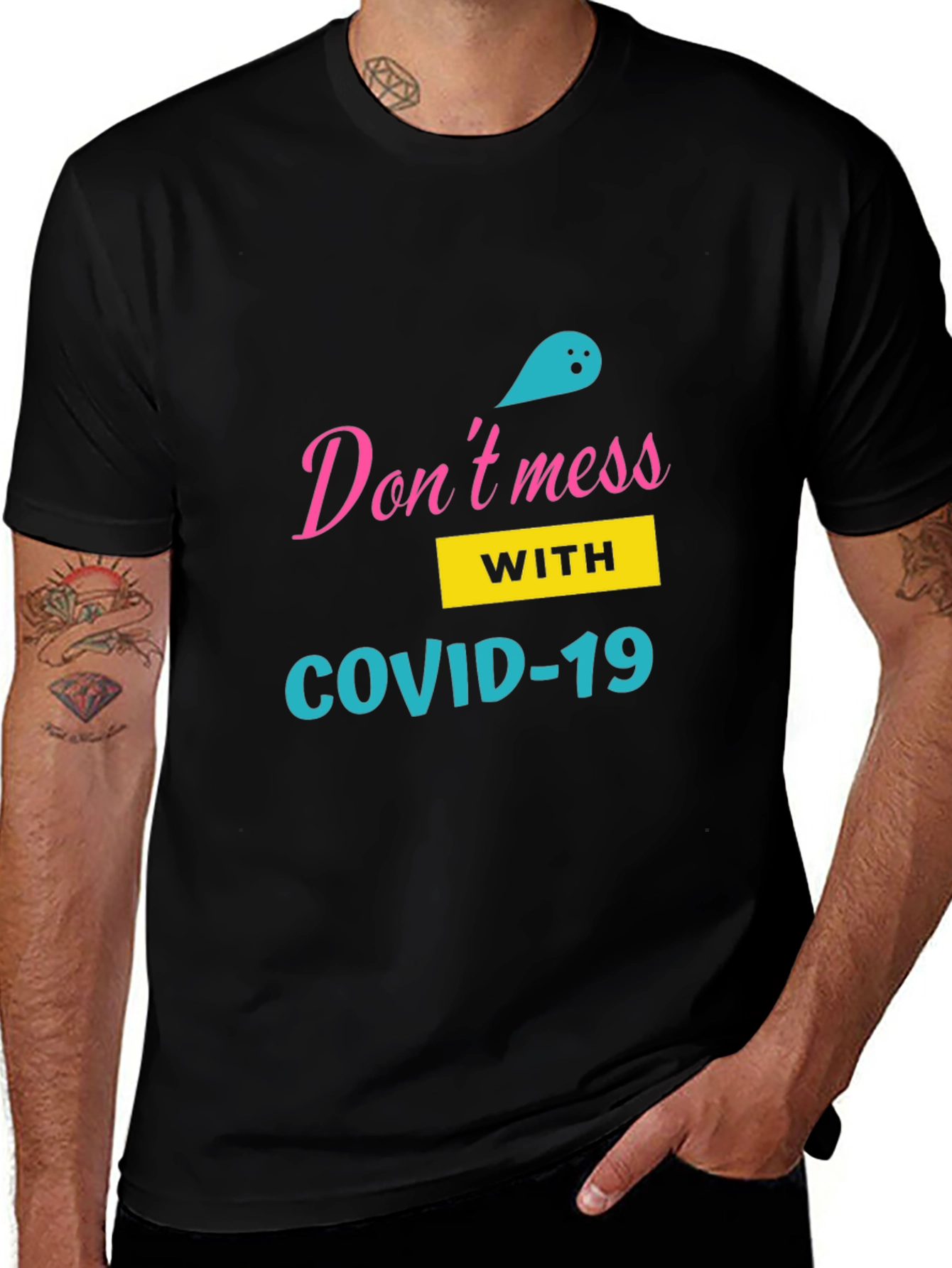 Variant 9 of Don't Mess with COVID-19 Black T-Shirt