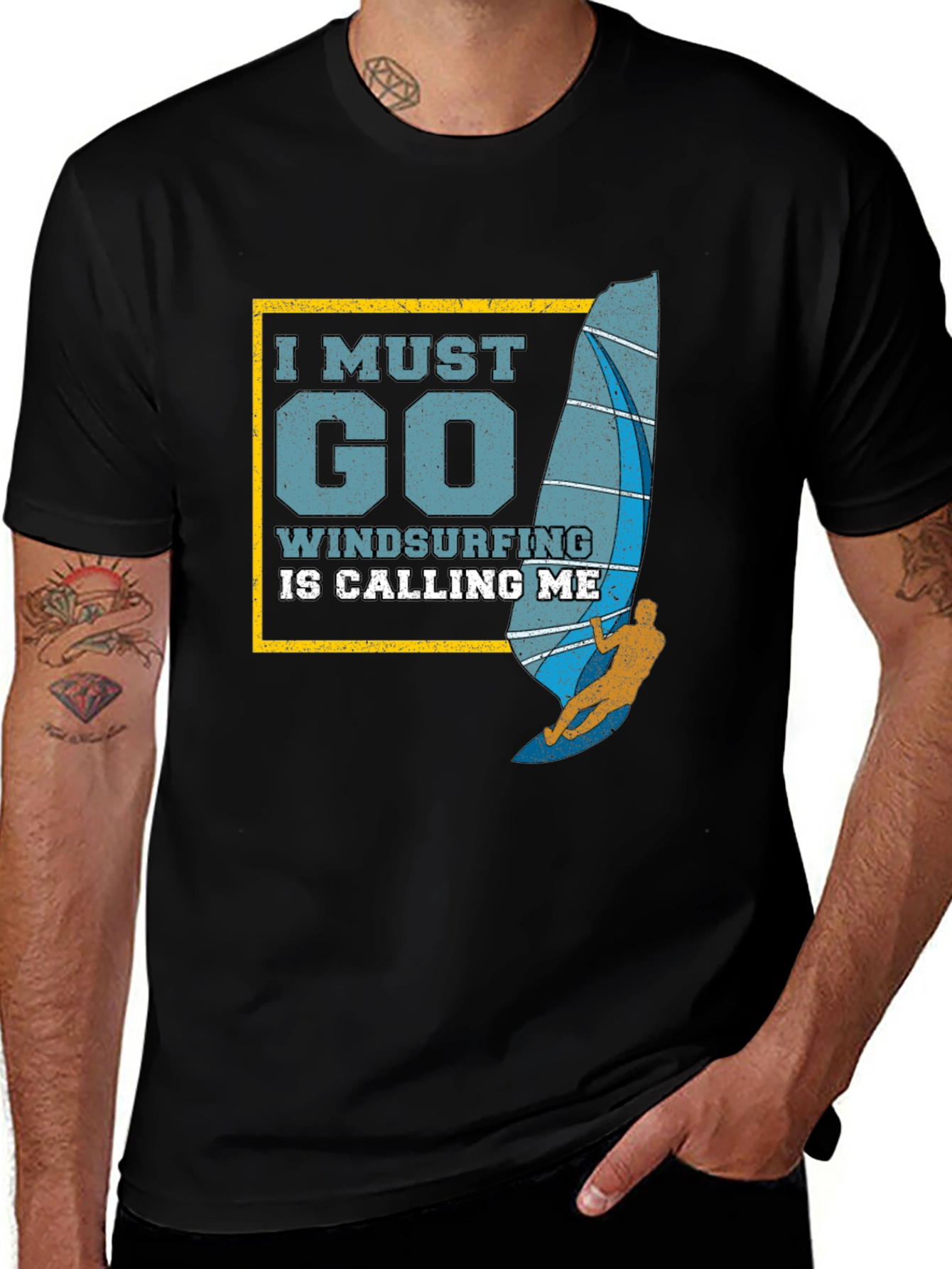Variant 20 of Windsurfing Calling Me Graphic Tee