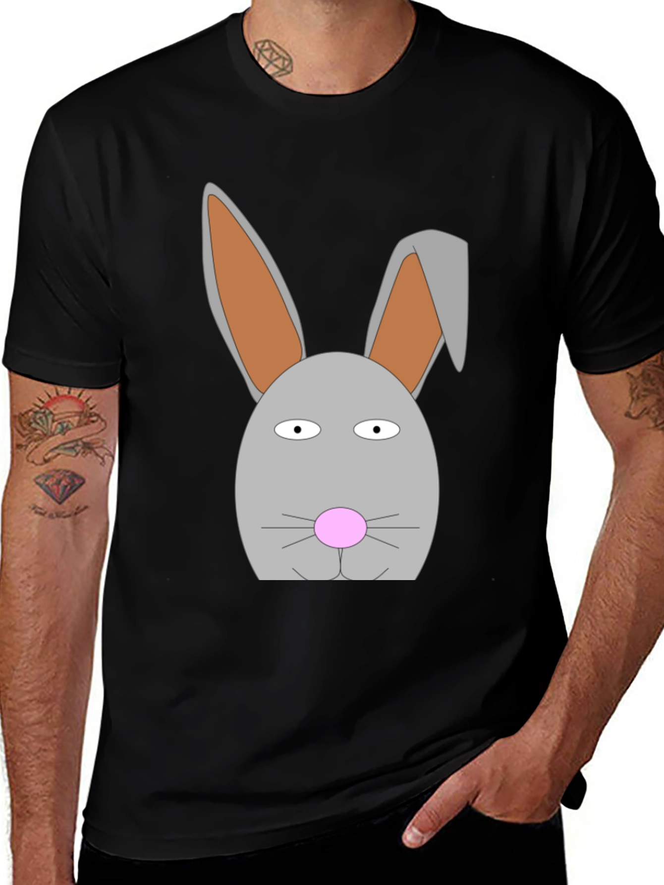 Variant 5 of Funny Cartoon Bunny Rabbit Graphic T-Shirt