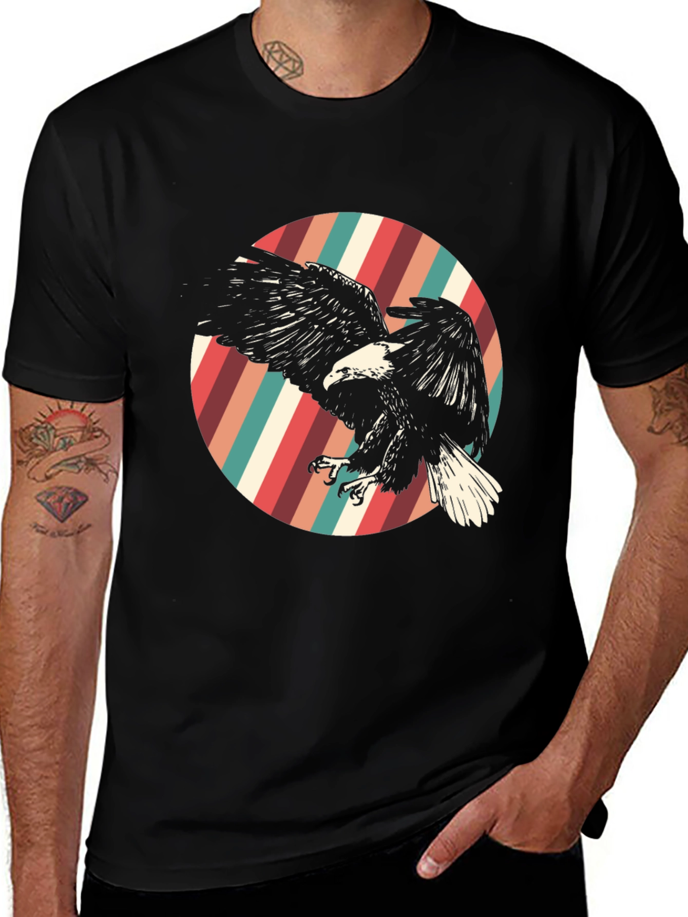 Variant 20 of Retro Eagle Graphic Tee - Vintage Style Comfort