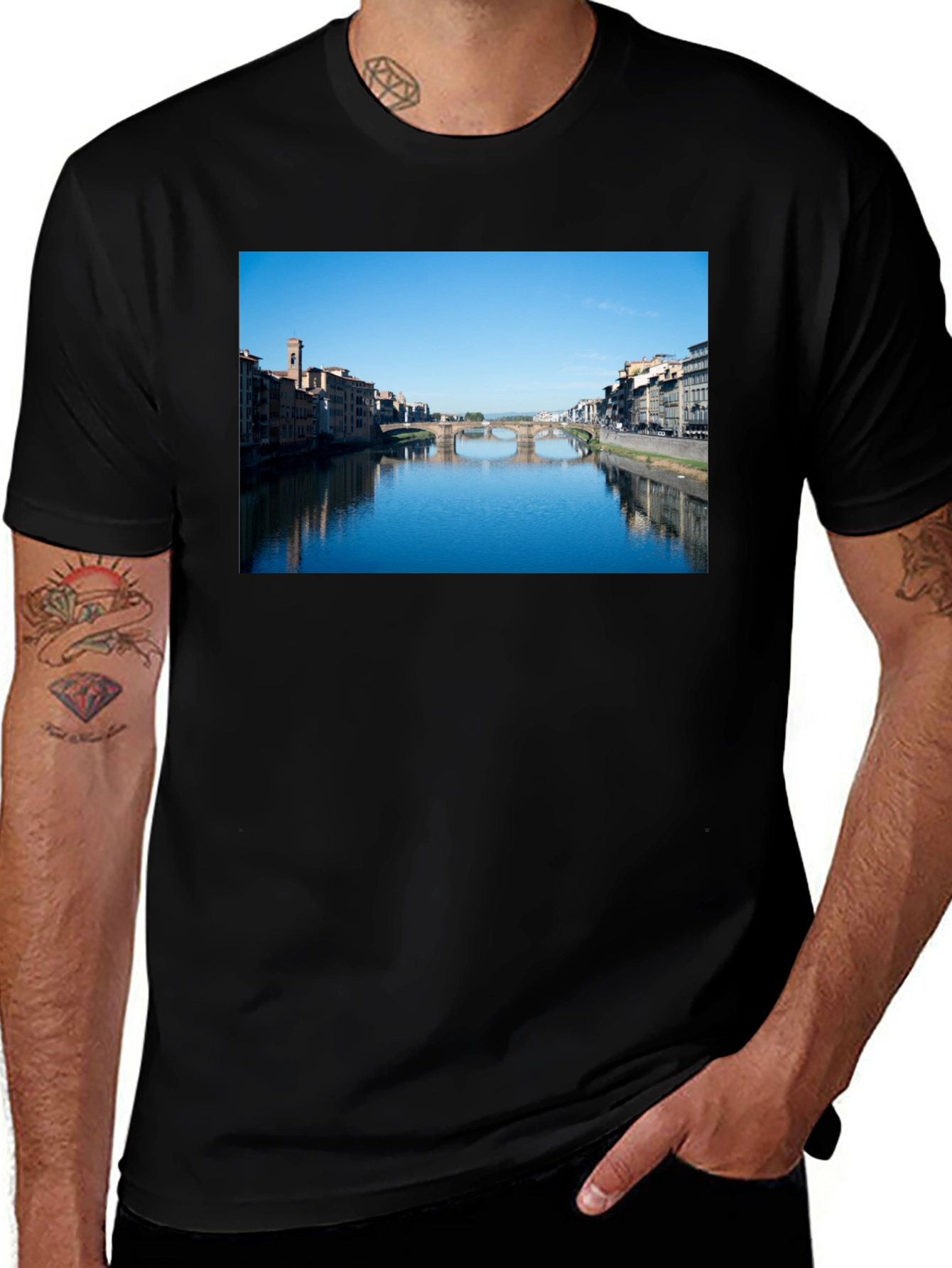 Florence Italy T-Shirt: Ponte Santa Trinita Graphic Tee