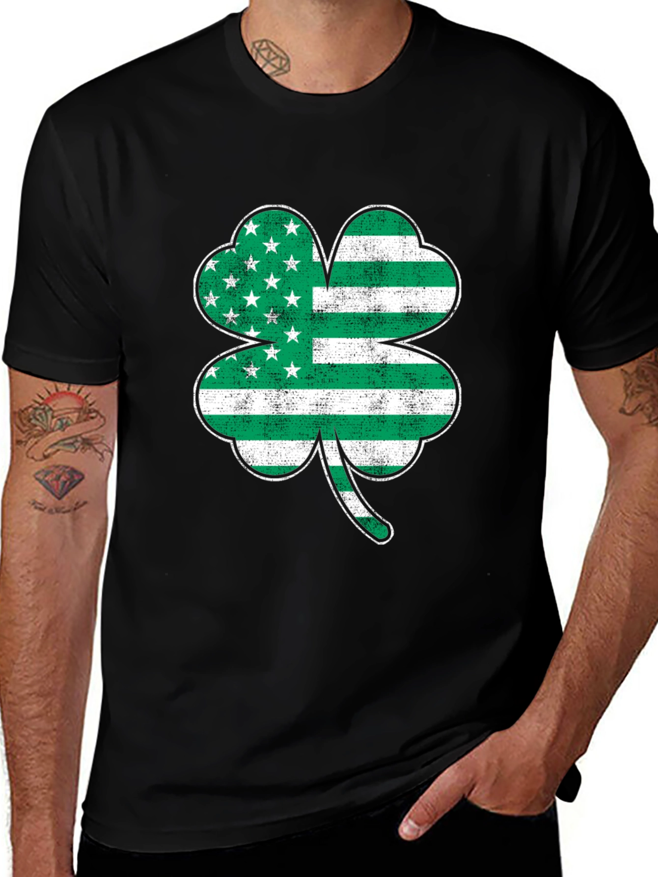Variant 21 of Shamrock US Flag Graphic Tee