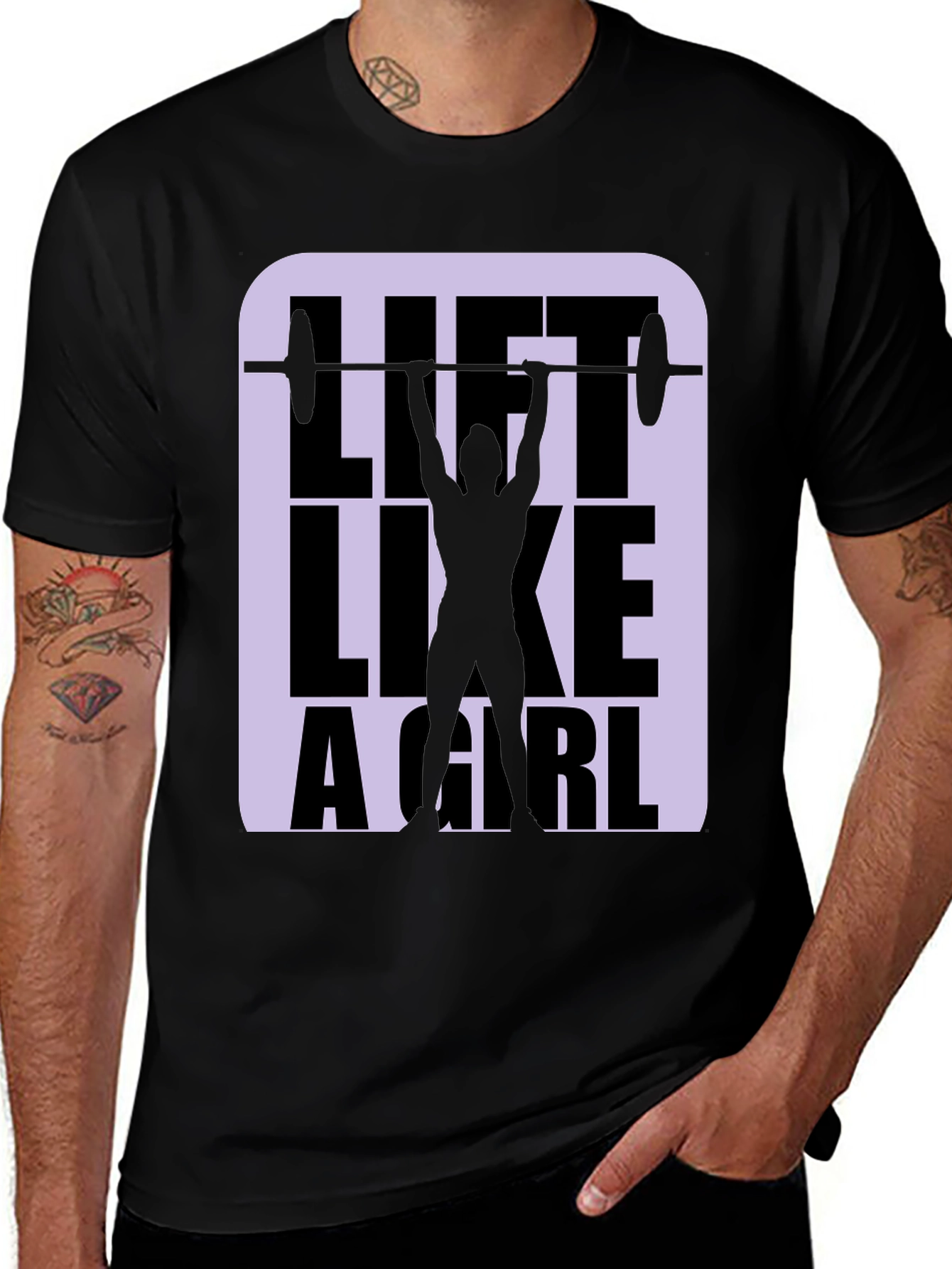 Lift Like A Girl - Black Graphic Tee