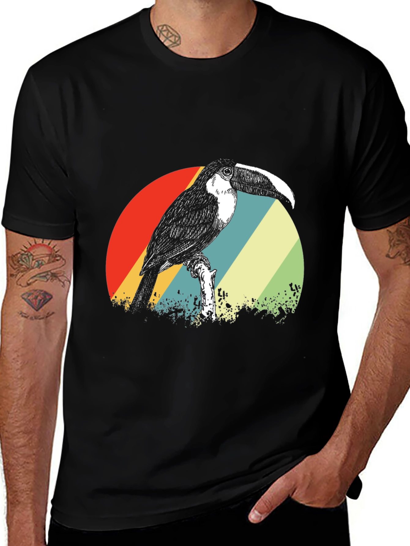 Variant 4 of Toucan Graphic Tee - Vintage Style