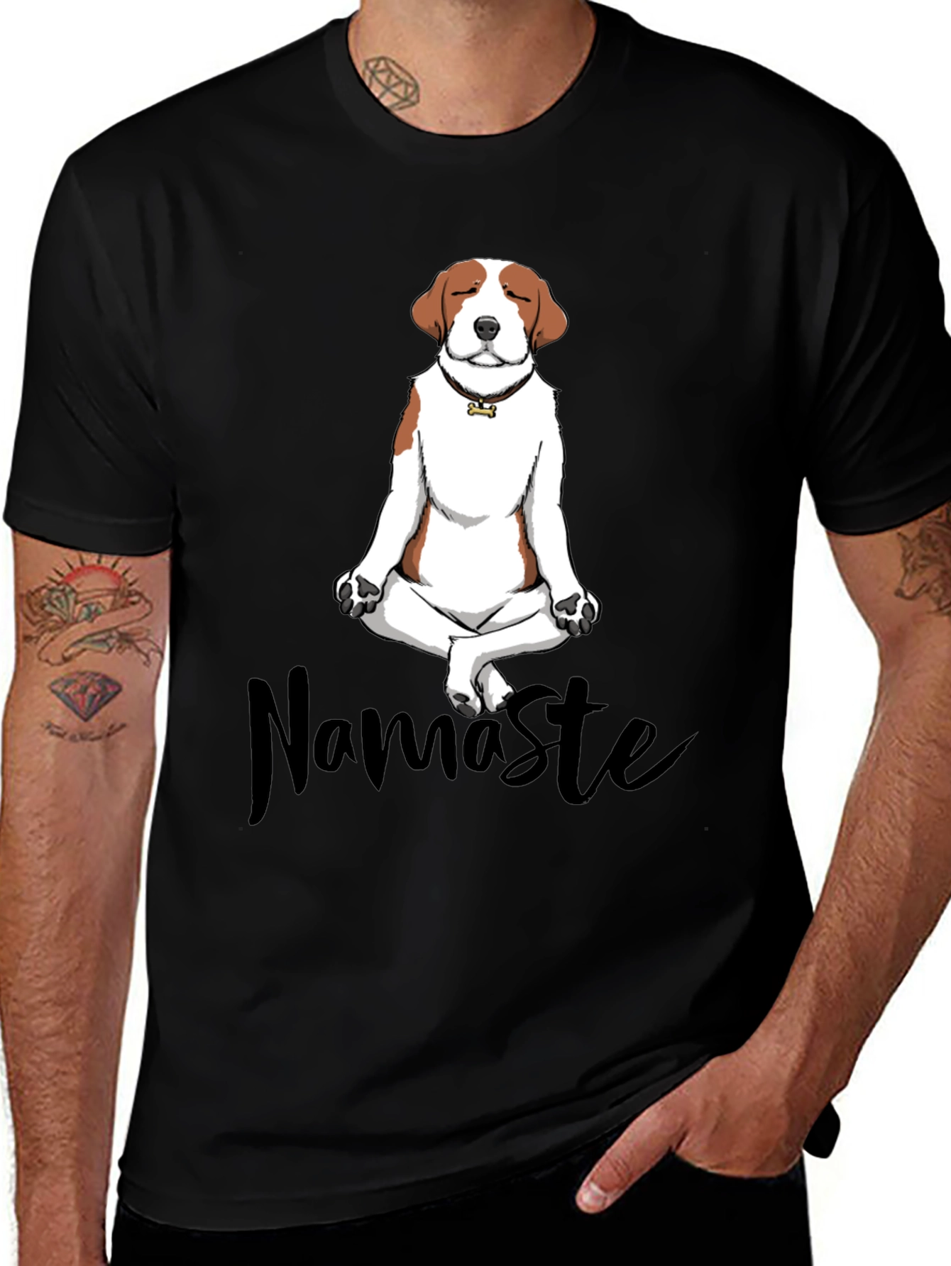 Variant 21 of Dog Yoga 'Namaste' Graphic T-Shirt