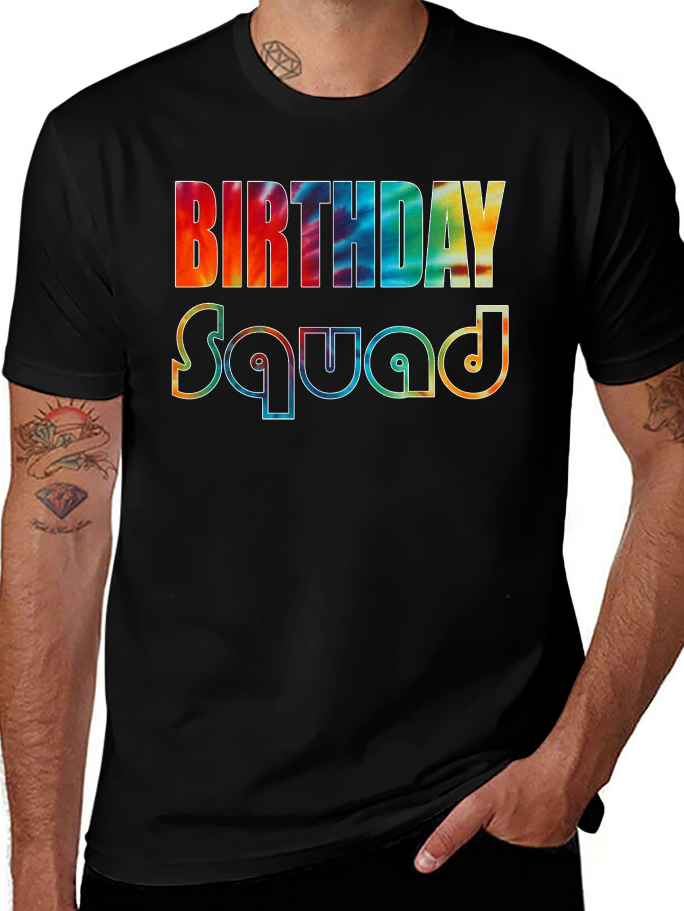 Variant 8 of Birthday Squad Tie-Dye Graphic Tee