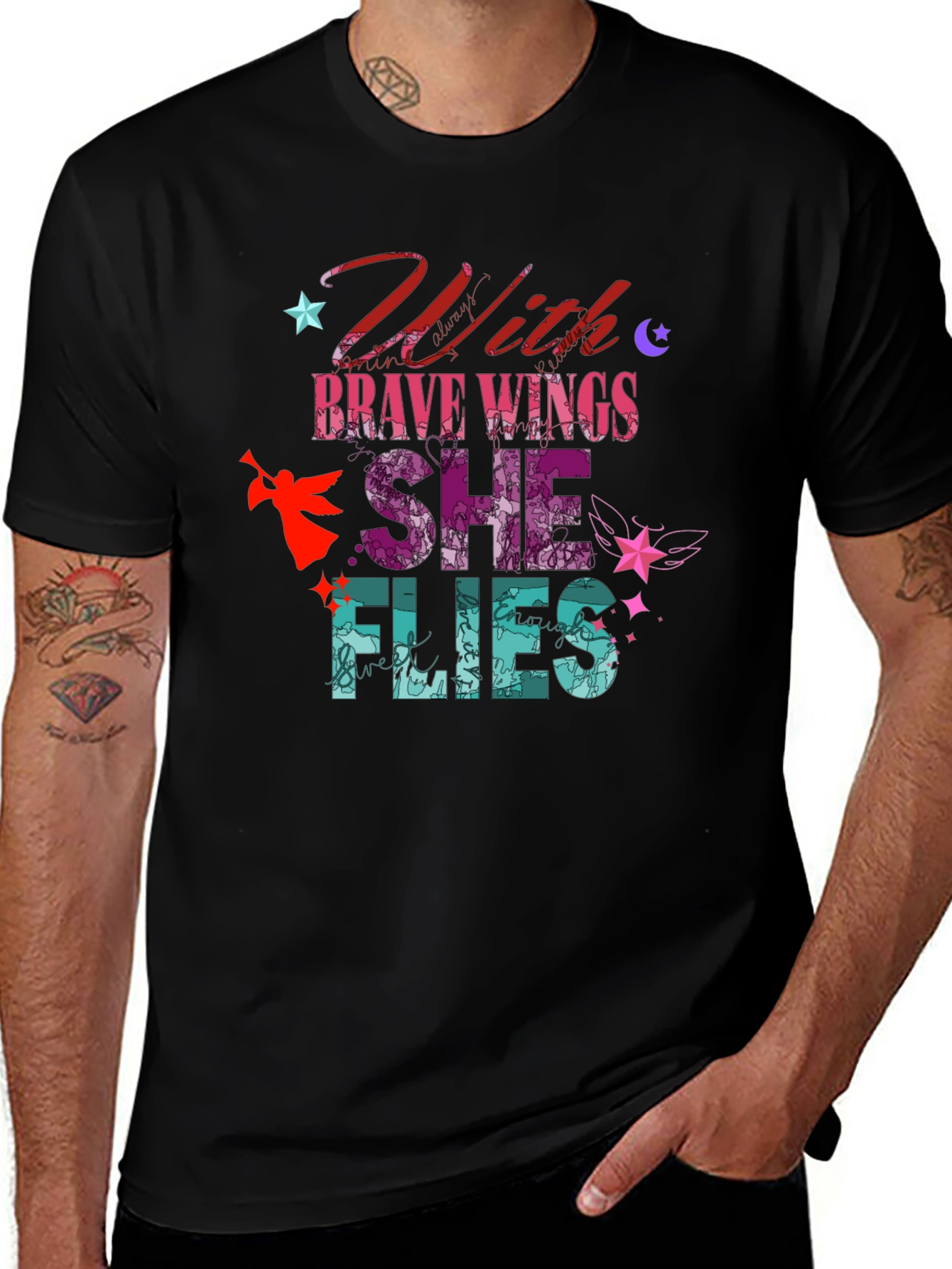Variant 21 of With Brave Wings She Flies Graphic Tee