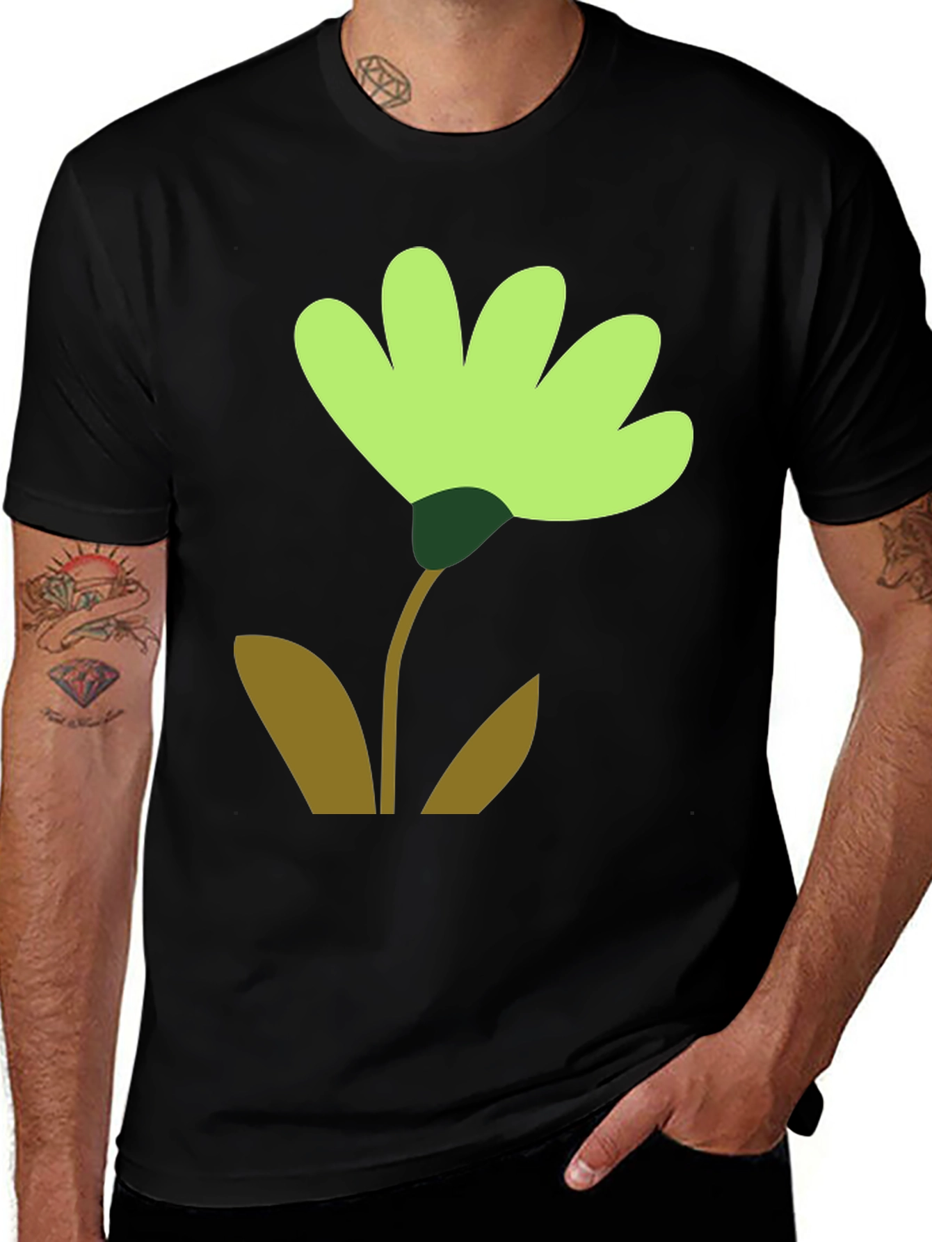 Floral Graphic Black T-Shirt