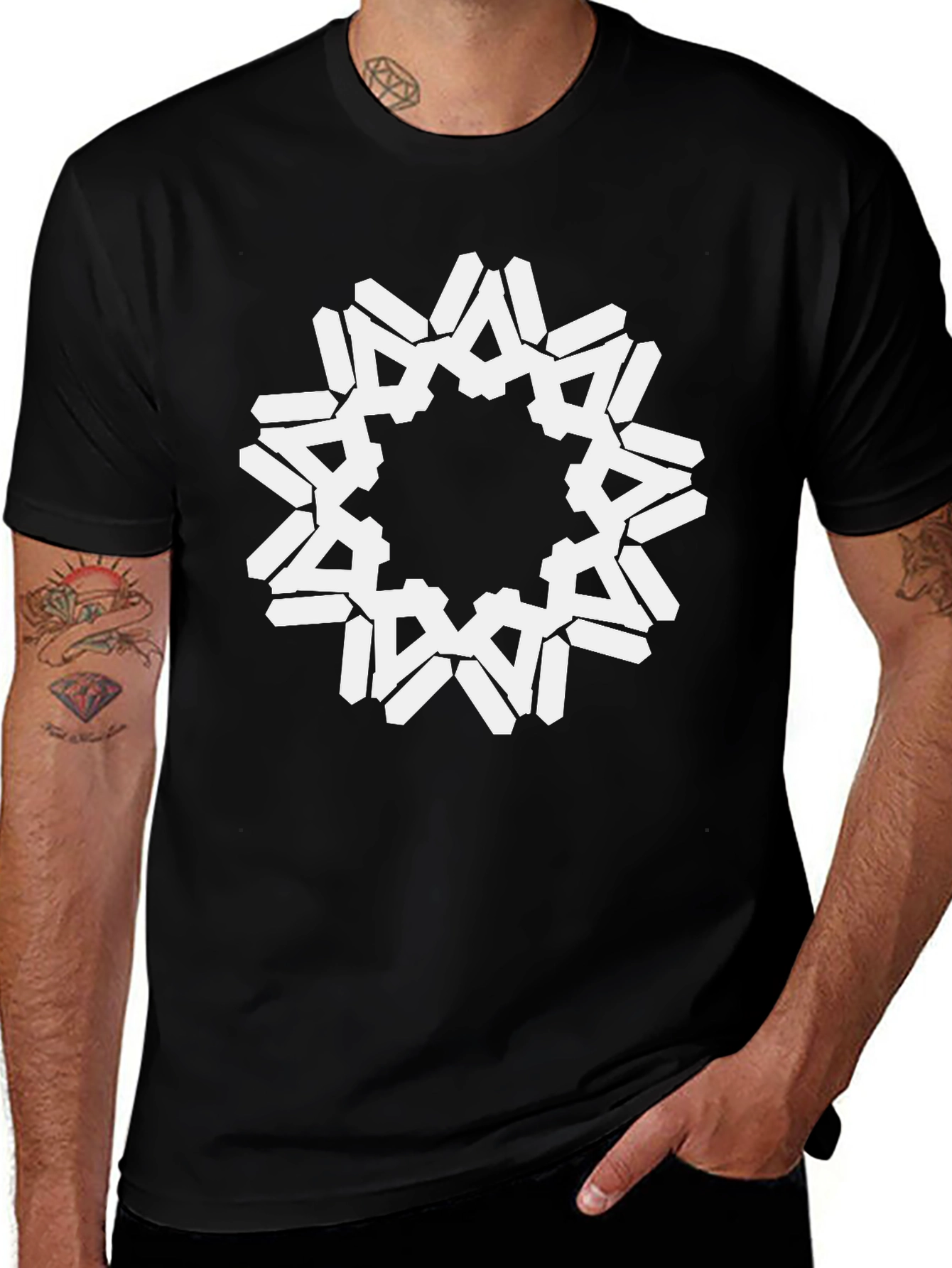 Variant 21 of Geometric Black T-Shirt
