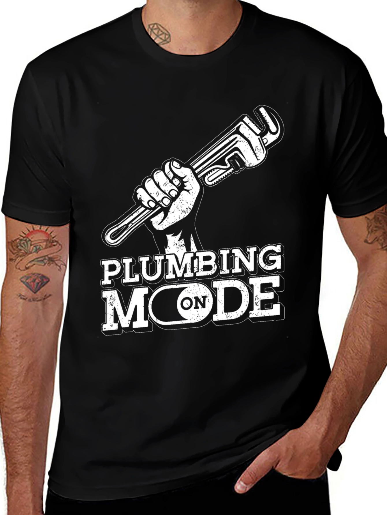 Variant 24 of Plumbing Mode On T-Shirt - Black