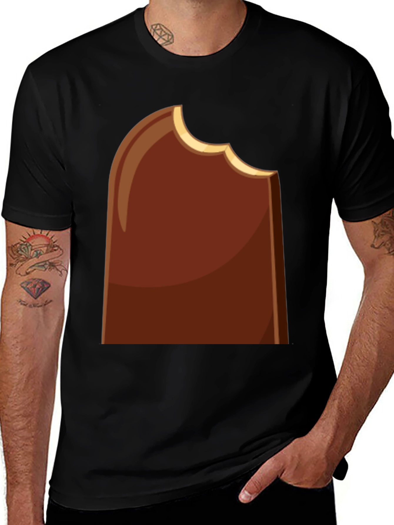 Variant 7 of Chocolate Ice Cream Bite T-Shirt - Funny Dessert Tee