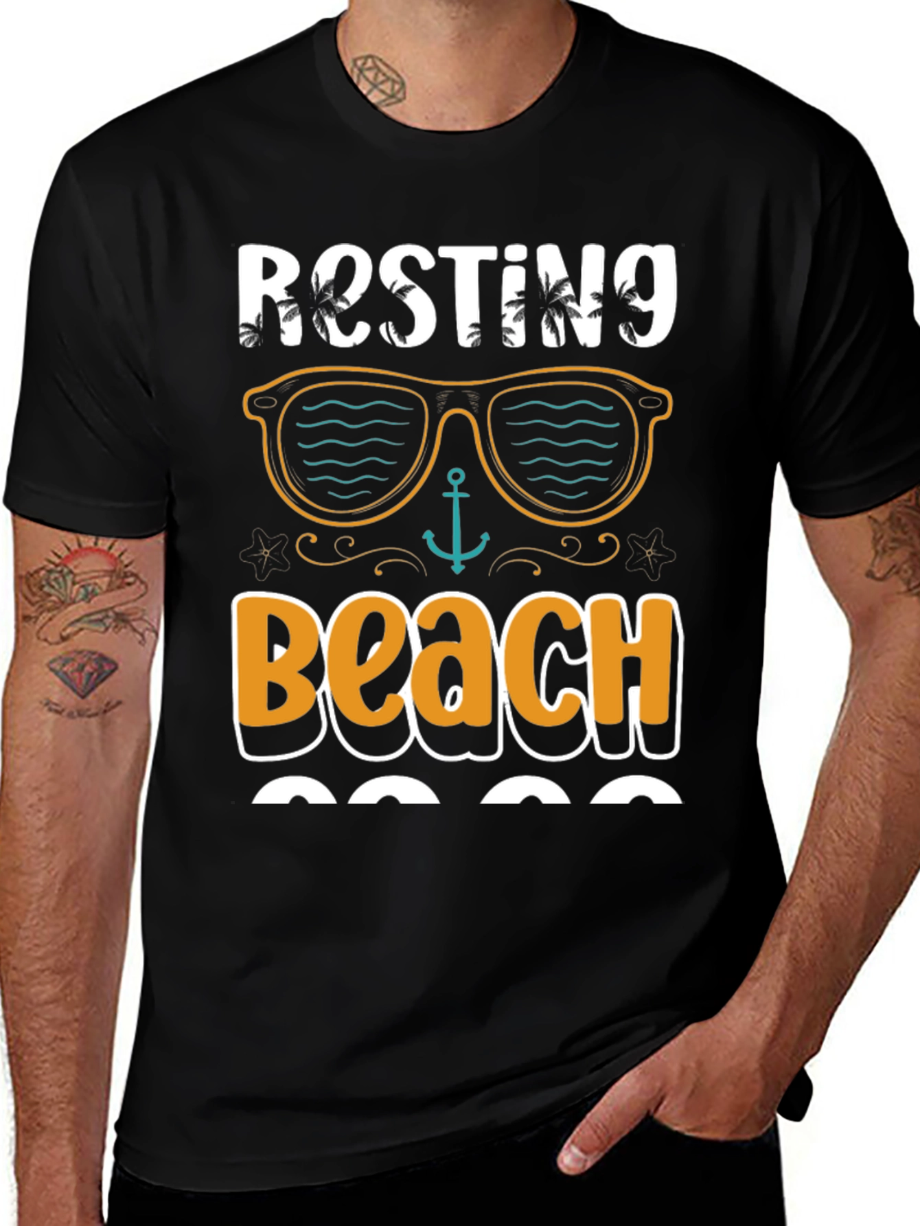 Variant 21 of Resting Beach Face Graphic T-Shirt